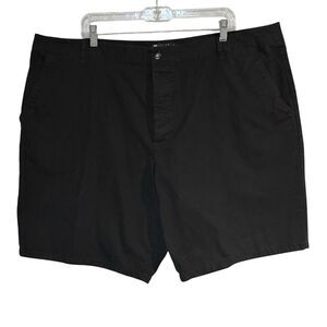 ASOS Design Men’s Black Chino Shorts Size W46 Casual Flat Front Cotton Blend